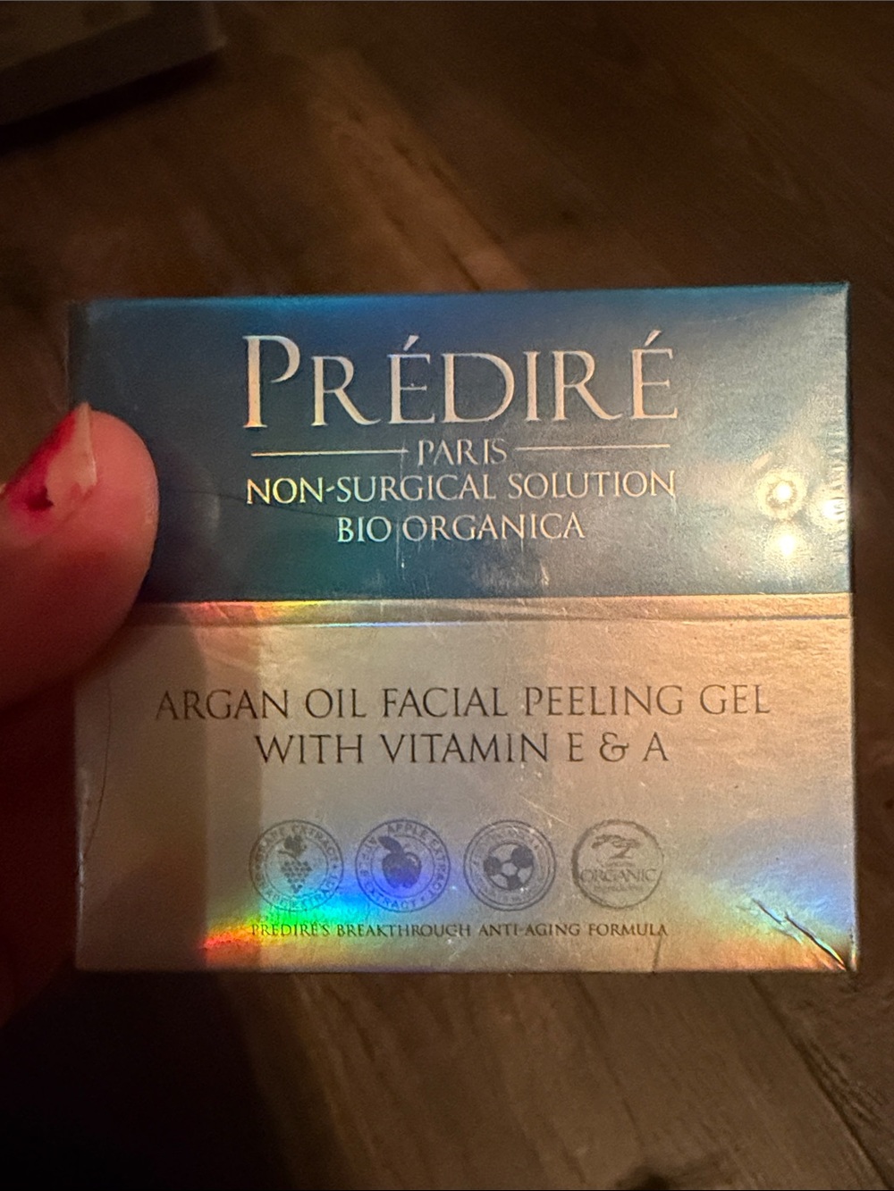 Prédiré Argan Oil Facial Peeling Gel with Vitamin E & A — Blue and Silver